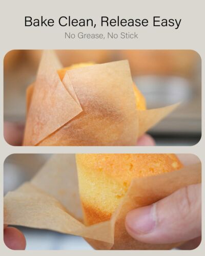 Nordic Paper 200pcs Natural Mini Tulip Cupcake Liners for Baking Cups Unbleac... - Picture 3 of 6