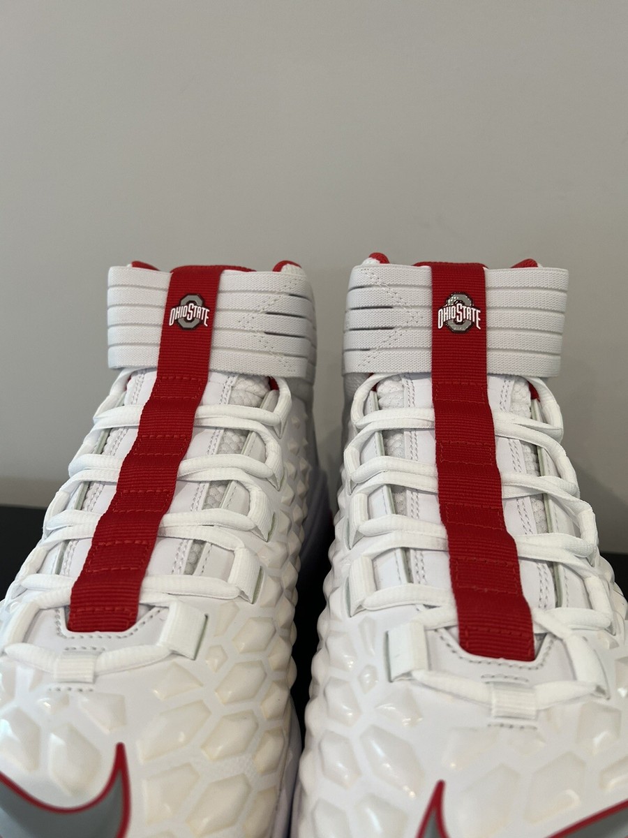 Size 17 Nike Force Savage Pro 2 Shark Ohio State PE Football Cleats White SAMPLE Size 17 Nike Ohio State PE Force Savage Pro 2 Football  main image 2