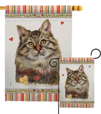 Siberian Happiness Garden Flag Animals Cat Decorative Gift Yard House Banner