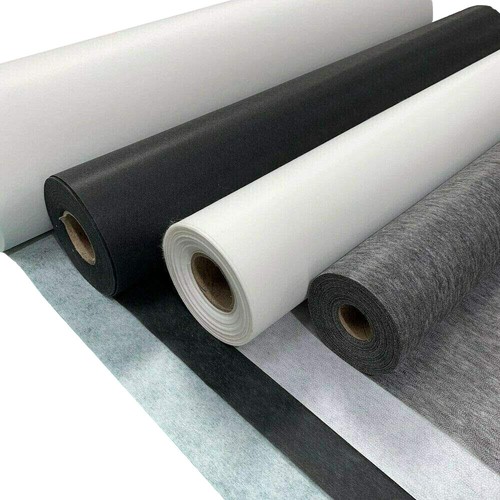 Fusible Iron On Interfacing Buckram Light Weight White Grey Black 75cm