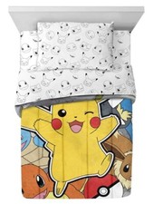 Pikachu "Battle Squad" Kids Reversible Twin Bed Set-W8646833923