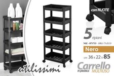 Carrello Carrellino Multiuso Mobile Portaoggetti CUCINA BAGNO 5 Ripiani 85*36*22