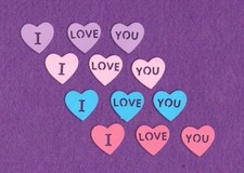 I LOVE YOU HEARTS valentine die cuts scrapbook cards