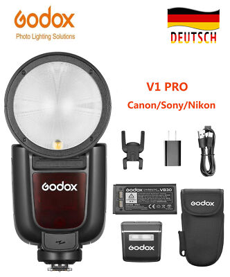 Godox V1Pro C/N/S Round Head Camera Flash 76Ws HSS TTL Speedlite 2.4G Wireless