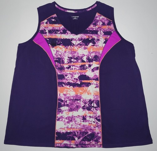 Catherines Womens Purple and Orange Tank Top Size 2X 22/24W