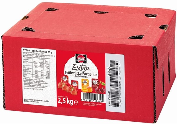 Schwartau Extra KonfitüRe 100 Portionen Je 25G - Portionspackungen-image