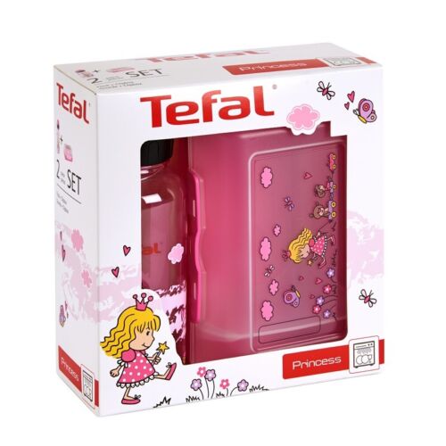 KIDS Bread Box and Drinking Bottle Set (0.4 Liter Pink) - Princess Tefal - Picture 1 of 3