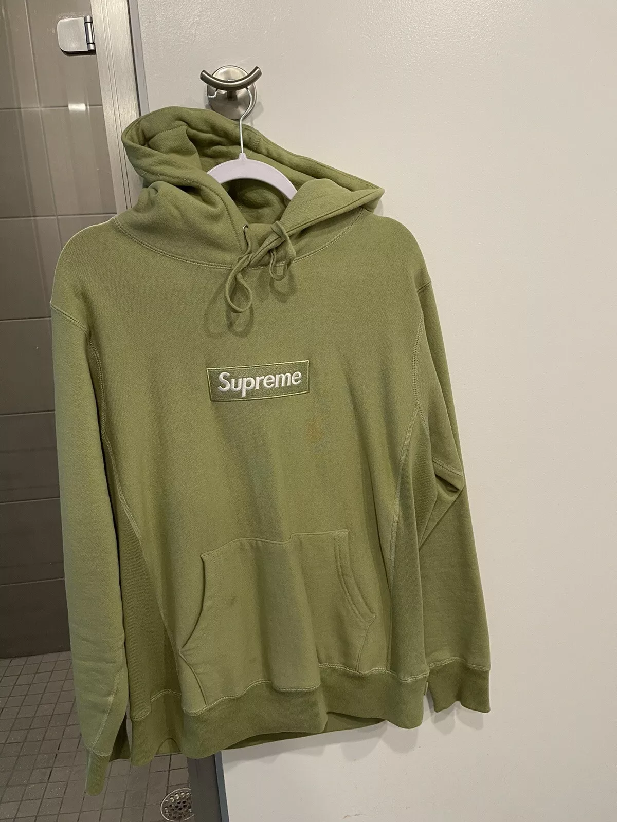 Sweat à capuche thermique floral boîte verte Supreme Sage logo grand FW16 AUTHENTIQUE