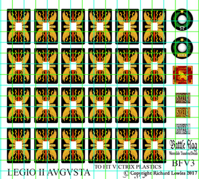 Shield Decals for Victrix Early Imperial Roman Legionaries. Legio II Augutsa