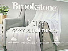 Brookstone Nap Cozy Plush Throw 60 x 70 Solid White Adult 100 Polyester Comfort