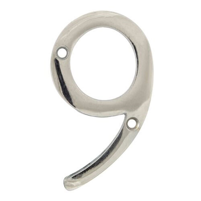 TSS Face Fix Numeral 75mm No.9 Polished Chrome (TSSNUMERAL9C)