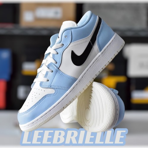 Buy Nike Air Jordan 1 Low GS Ice Blue Black Sail White 554723-401 NEW Online at Lowest Price in 