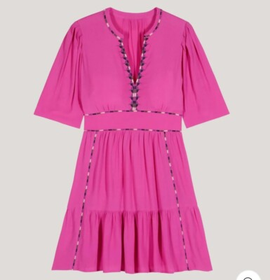 Ba And Sh Teresa Mini Dress Pink S Ba&Sh NEW NWT Embroidery Party 1