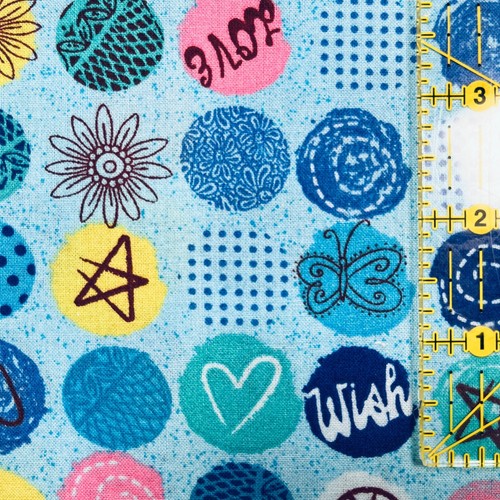 Polka Dot Fabric Peace Love Wish Jessica Flick Benartex 33"L x 44”W 100% Cotton - Picture 3 of 11