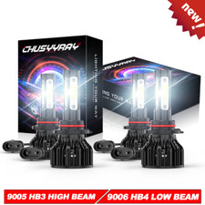 9005 9006 LED Headlights Kit combo Bulbs 6500K High Low Beam Super White Bright
