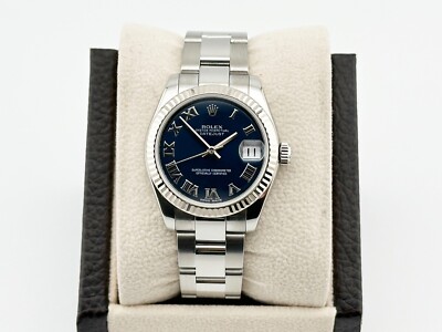 Rolex Datejust Midsize 178274 31mm Blue Roman Dial Stainless Steel