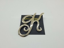 Letter "K" Initial Pin Fashion Brooch Lapel Pin Silver Tone