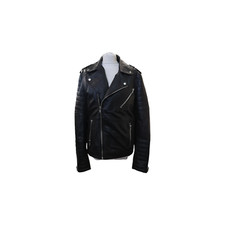Barneys Original Black Leather Jacket Size M