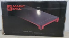 Bandeja de calentamiento de alta resistencia superficie de vidrio Magic Mill elegante borde rojo 29 3/4" x 16"