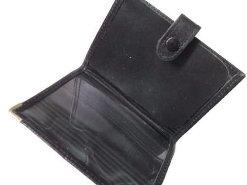Wallet Vintage Leather Black NEW YORK ID CARD 1980s 1990s BI-FOLD - Picture 3 of 3