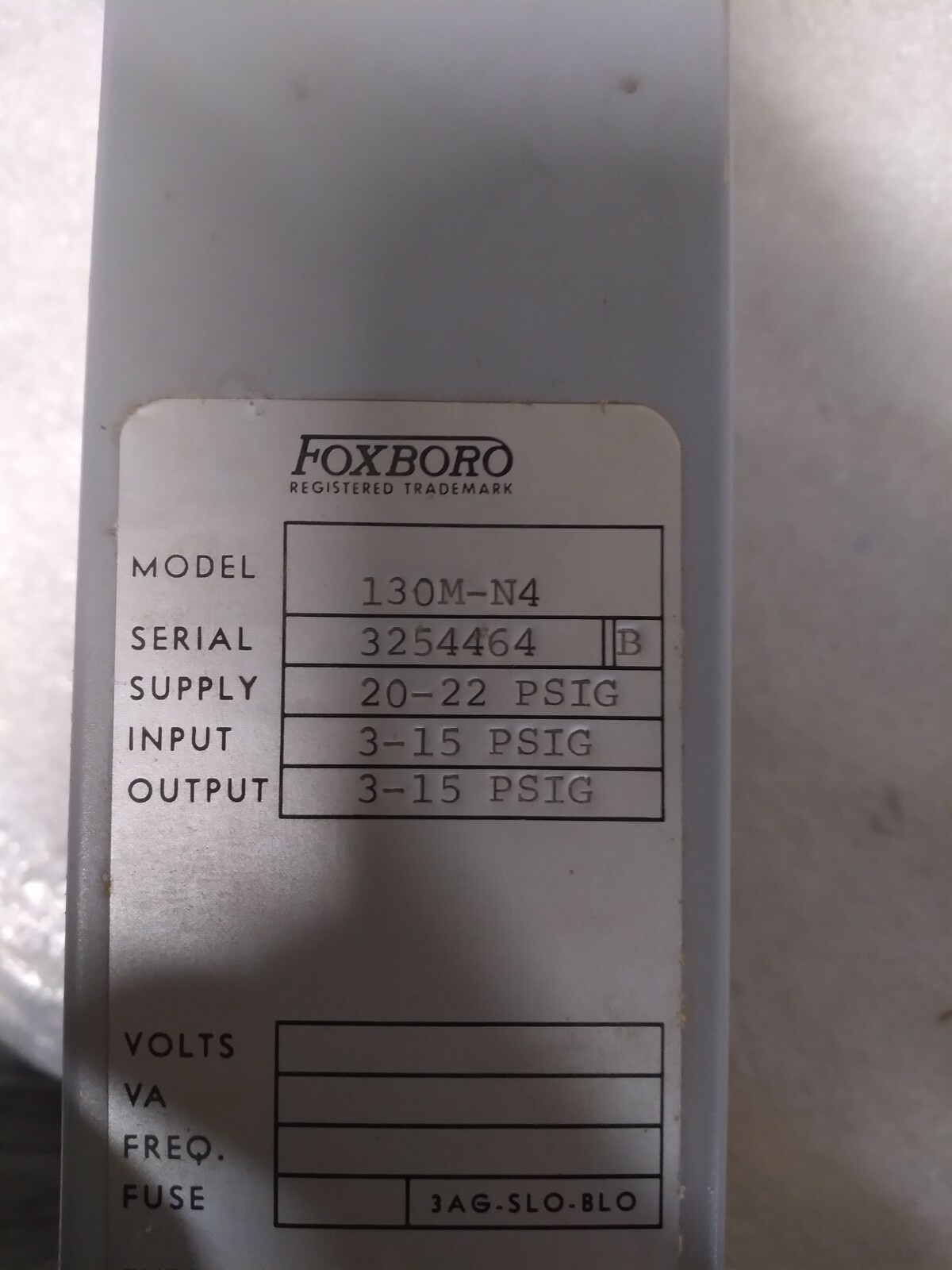 Foxboro 130M-N4 Pneumatic Controller Indicating 22 PSIG Industrial Automation