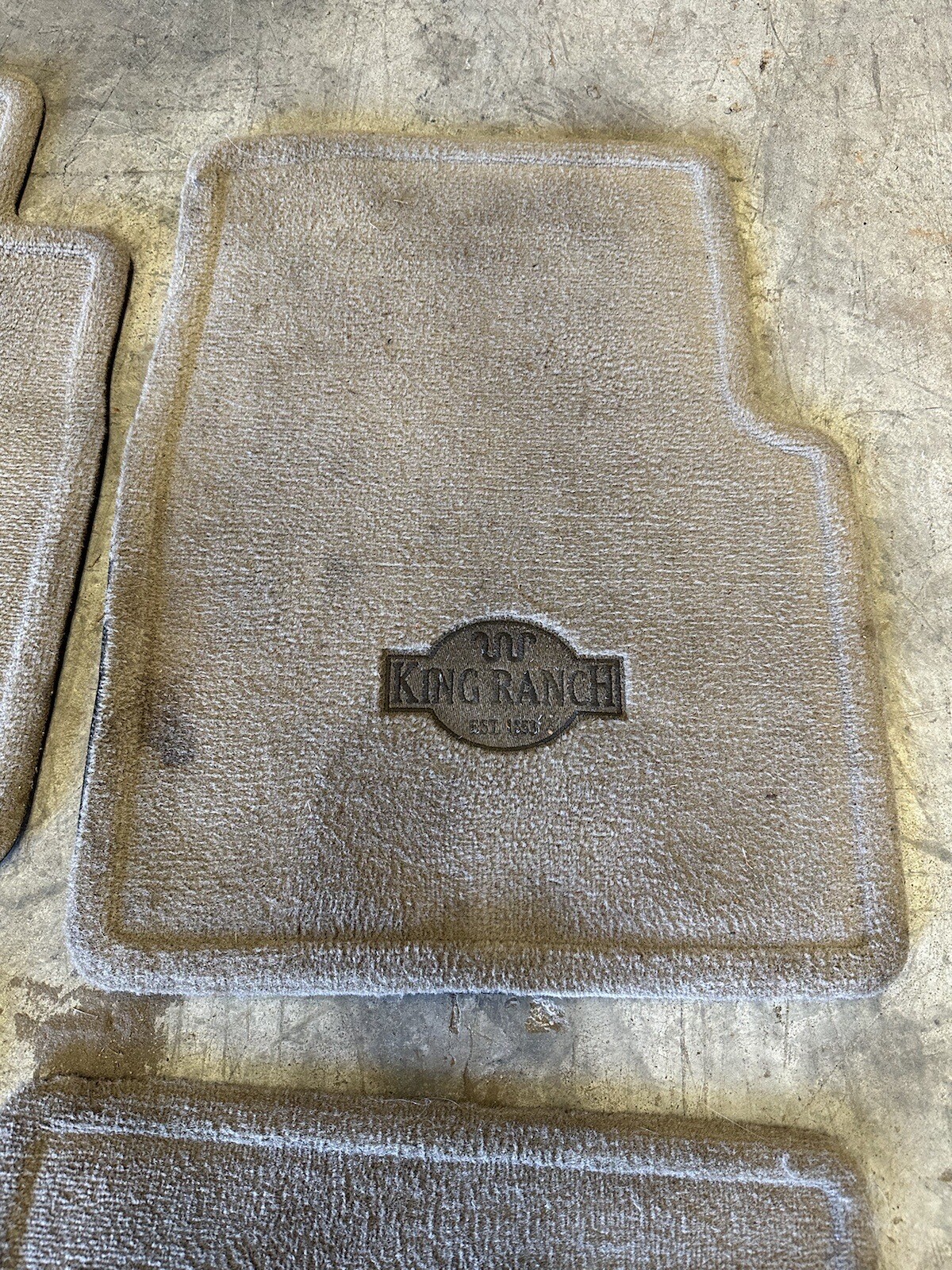 OEM Ford 2006 Ford F150 King Ranch Logo Tan Carpet Floor Mats SET USED