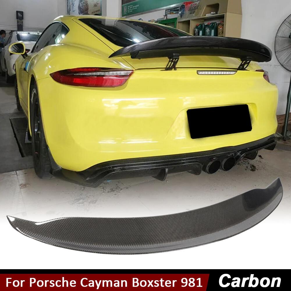 For Porsche Cayman Boxster 981 Coupe 10-16 Carbon Fiber Rear Trunk Spoiler Wing