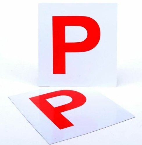 2 Pack Magnetic P Plates leraner Plates QLD Easy to Use 17x15cm White Red - Picture 2 of 3