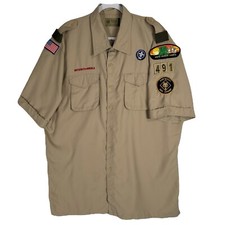 Boy Scouts Of America Vented Uniform Shirt Men s XL Short Sleeve Patches Georgia