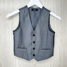 Nautica Vest Youth Boys Size 6 Gray Button Down Dressy