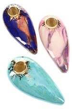 US Made 4" Oval Ceramic Hand Pipe