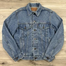 Vintage Levis Jacket Mens 38R Denim Trucker 80s Blue 70506-0214 USA Chain Stitch