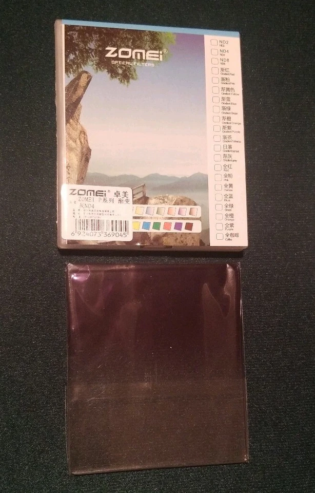 ZOMEi Slim Square ND2 ND4 ND8 ND16 Lens Filter Resin Glass 95 x 85mm Grad Purple - Image 3 of 4