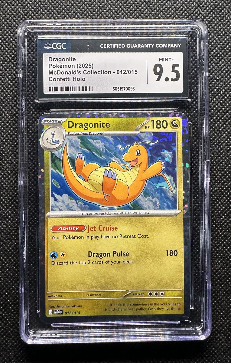 Pokemon Dragonite 012/015 M24 McDonald's Collection Confetti Holo CGC 9.5  GEM MT