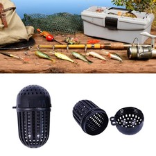 5Pcs Fishing Baits Cage Plastic Baits Bucket Swim Feeder Basket Fishing Tool