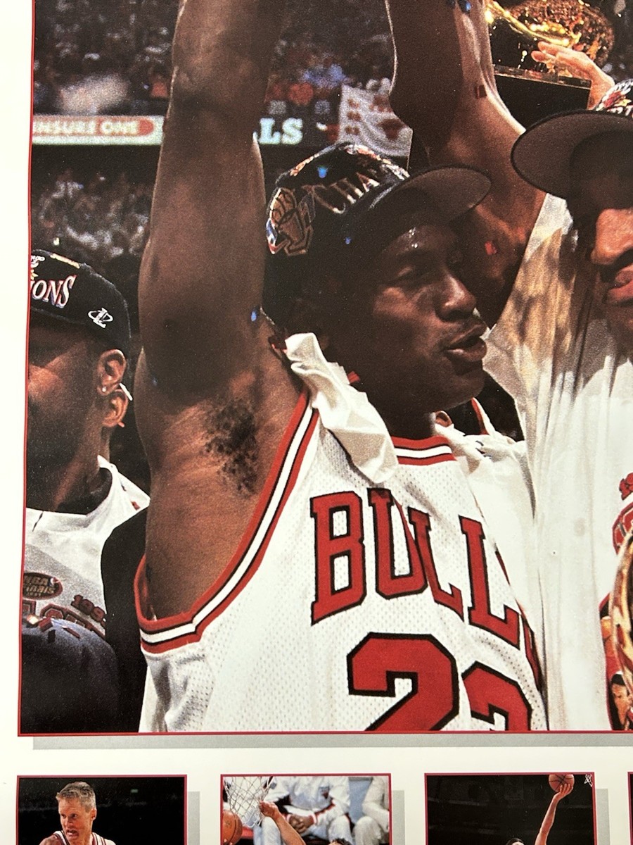 Vintage 1997 NBA Finals Chicago Bulls Champions Poster Michael