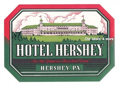 x3751 Hotel Hershey HERSHEY PA. luggage label Kofferaufkleber
