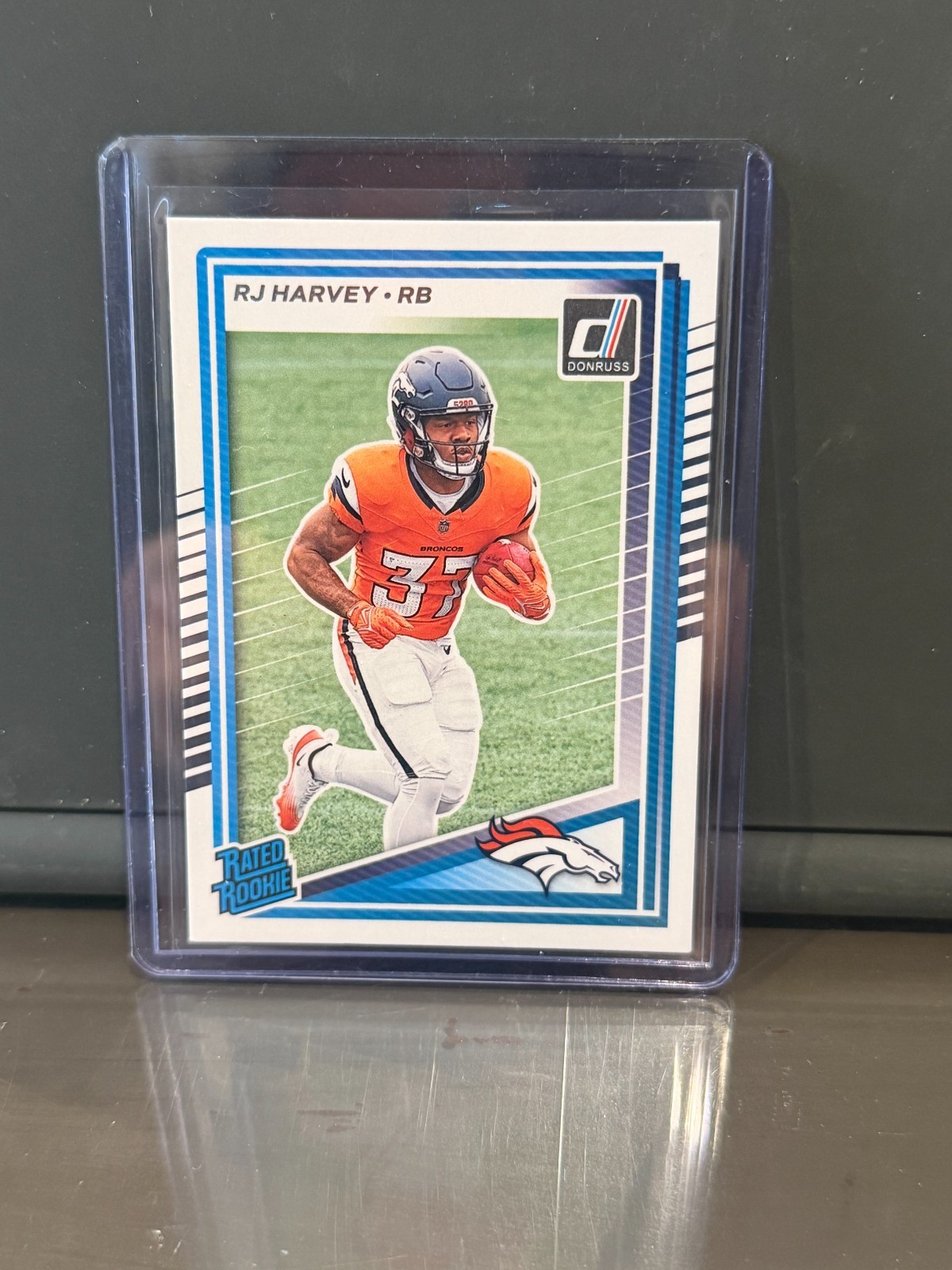 RJ Harvey 2025 Panini Donruss Football Rated Rookie Denver Broncos NFL