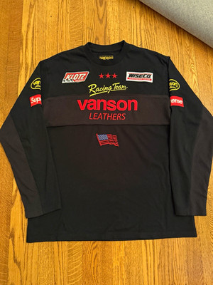 Vanson Leathers x Supreme racing long sleeve size Large