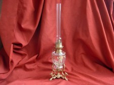 LAMPE A PETROLE "ATHENIENNE"BRONZE ET VERRE EMAILLE,FIN 19ème