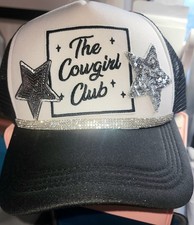 The Cowgirl Club Glitter Star Trucker Hat   W...