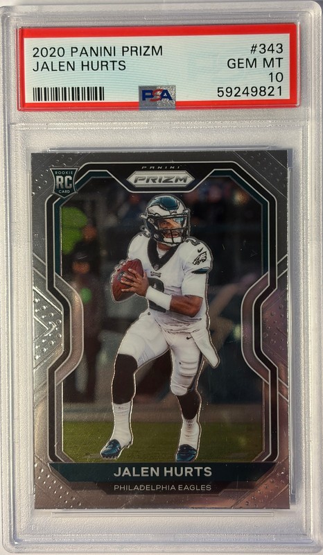 2020 Panini Prizm Jalen Hurts Rookie Card #343 PSA 10 Eagles Free Ship! Football