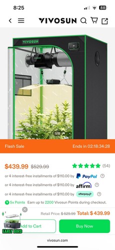 VIVOSUN LED Grow Tent Kit 36x36x72 in, Digital Controller, Ventilation, 200W