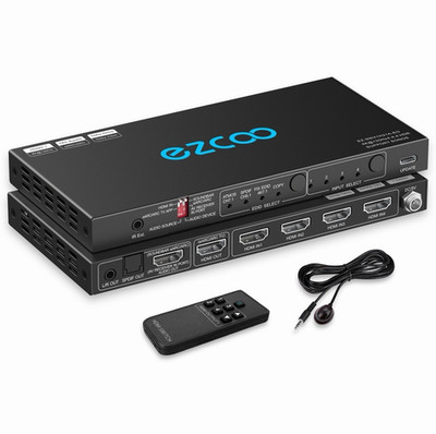 EZCOO HDMI 2.1 Switch 4K 120Hz 4 in 1 Out VRR ALLM HDCP2.3 eARC EZ-SW41H21A-EO