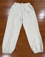 AYR Off White Cream 100 Cotton Elastic Waist Sweatpants Pants Sz. S