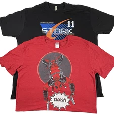 Marvel Deadpool & Iron Man Stark Industries T-Shirts 3XL 2pc Set Loot Crate Excl