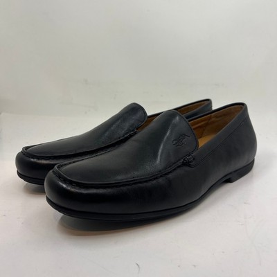 Polo Ralph Lauren Allon Loafers Men 11.5D Black Tumbled Leather Slip On Shoes