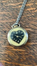 vintage heart shaped pendant watch with chain