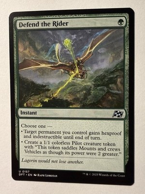 Defend the Rider - DFT #157 Uncommon - NM / Mint Aetherdrift Single