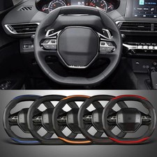 Car Steering Wheel Cover for Peugeot 3008 4008 5008 Carbon Fiber PU Leather